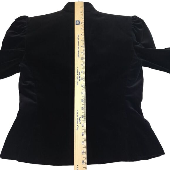 Vintage C'est Simone Blazer Jacket Womens 6 Black Velvet Holiday Party Goth NEW - Picture 13 of 13